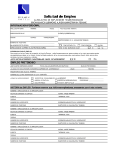Form HR Employment Application Spanish