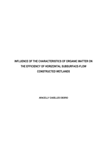 influence of the characteristics of organic matter on the efficiency of