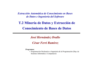 T.2 Minería de Datos y Extracción de Conocimiento de Bases de