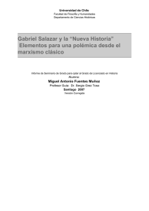 Gabriel Salazar y la “Nueva Historia” Elementos para una