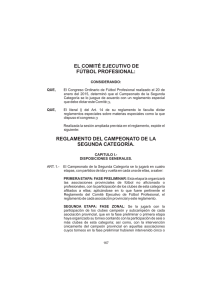 Reglamento Segunda Categoría - Federación Ecuatoriana de Fútbol