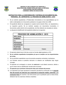 proceso de asimilación ii - 2015 - Universidad Militar Bolivariana