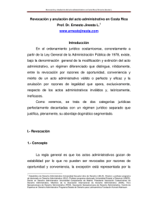 Revocación y anulación del acto administrativo en Costa Rica Prof