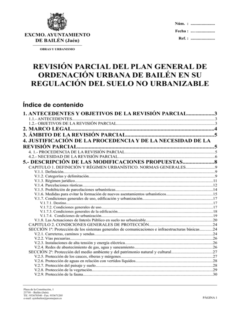 REVISIÓN PARCIAL DEL PLAN GENERAL DE ORDENACIÓN