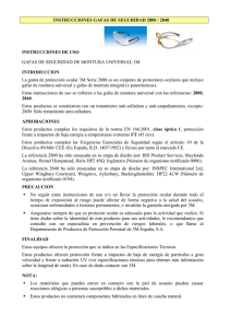 INSTRUCCIONES GAFAS DE SEGURIDAD 2800 / 2840