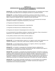 CAPÍTULO IV ARMONIZACION DE LAS POLITICAS ECONOMICAS