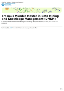 Erasmus Mundus Master in Data Mining and Knowledge Management