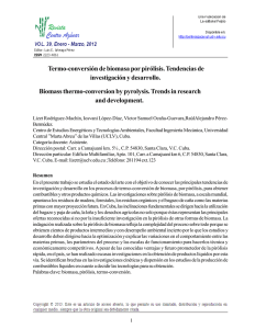 Termo-conversión de biomasa por pirólisis. Tendencias de