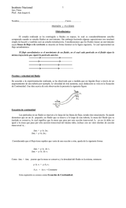 Guía de Hidrodinámica Ecuación de Continuidad
