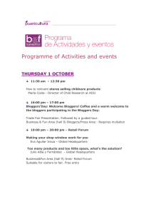 Programme of Activities and events