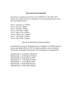 New Parent Tour Schedule If you have a student who will be new to