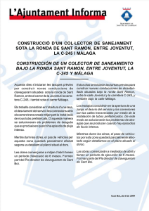 CONSTRUCCIÓ D`UN COL·LECTOR DE SANEJAMENT SOTA LA