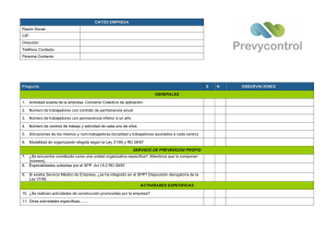 DATOS EMPRESA Razón Social: CIF: Dirección: Teléfono Contacto