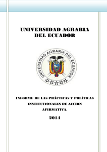 informe de las prácticas y políticas institucionales de acción afirmativa