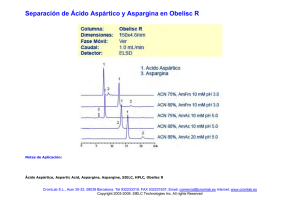 Separación de Ácido Aspártico y Aspargina en Obelisc R