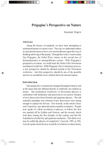 Prigogine`s Perspective on Nature