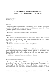 galicismos (y otras cuestiones) en la lengua española de 1680-1713