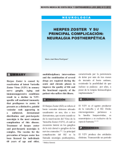 HERPES ZOSTER Y SU PRINCIPAL COMPLICACIÓN: NEURALGIA