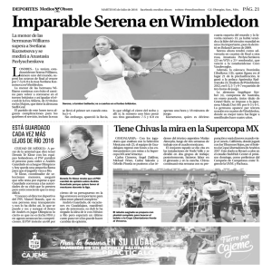 Imparable Serena en Wimbledon