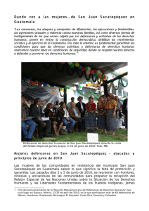 Dando voz a las mujeres...de San Juan Sacatepéquez en Guatemala