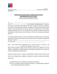 Anexo Nº 5 FORMULARIO DE ACEPTACION DEL BENEFICIO