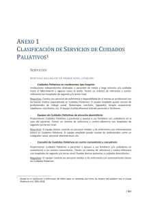 ANEXO 1: CLASIFICACIÓN DE SERVICIOS DE CUIDADOS