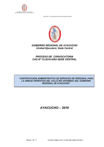 CAS Nº 012 - Gobierno Regional de Ayacucho