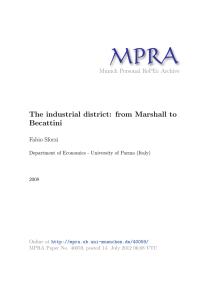 The industrial district: from Marshall to Becattini