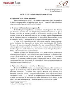 APLICACIÓN DE LAS NORMAS PROCESALES 1.