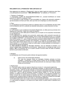 REGLAMENTO DE LA PROMOCIÓN "SMS LIMITADOS 3x2"