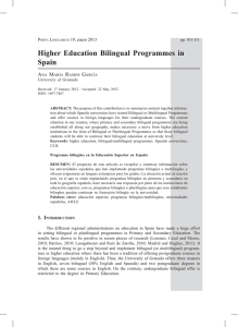 Higher Education Bilingual Programmes in Spain
