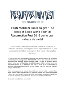 Iron Maiden, gran cabeza de cartel del Resurrection Fest 2016