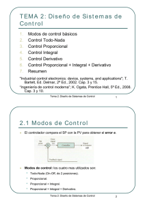 TEMA 2: Diseño de Sistemas de Control 2.1 Modos de Control