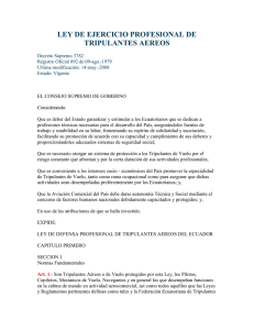 Ley de Ejercicio Profesional de Tripulantes Aéreos.