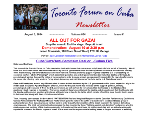 ALL OUT FOR GAZA! - Toronto Forum on Cuba
