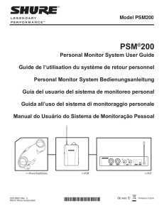 PSM 200 Personal Monitor System User Guide (Spanish)