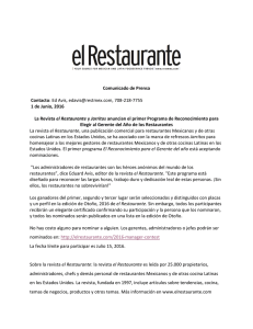 La Revista el Restaurante y Jarritos anuncian el primer Programa