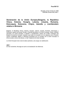 Declaración de la Unión Europea,Bulgaria, la