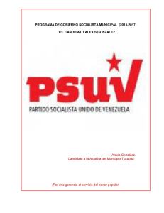 PROGRAMA DE GOBIERNO SOCIALISTA MUNICIPAL (2013