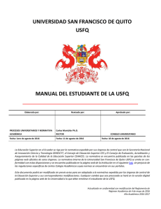 Manual del estudiante - Universidad San Francisco de Quito