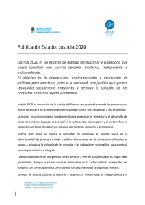 Política de Estado: Justicia 2020 - Ministerio de Justicia y Derechos