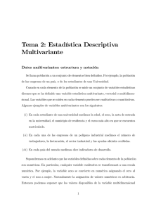 Tema 2: Estadística Descriptiva Multivariante