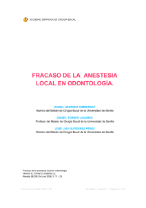 FRACASO DE LA ANESTESIA LOCAL EN ODONTOLOGÍA