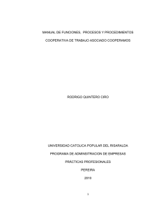 manual de funciones, procesos y procedimientos cooperativa de