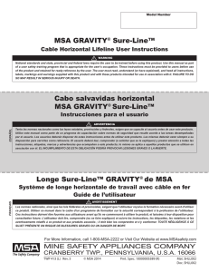 MSA GRAVITY® Sure-Line™ Cabo salvavidas horizontal