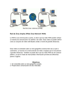 Red de Área Amplia (Wide Área Network WAN) Objetivos