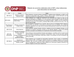 Relación de convenios celebrados entre el DNP y otras