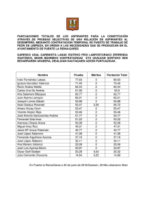 puntuaciones totales - Ayuntamiento de PUENTE LA REINA