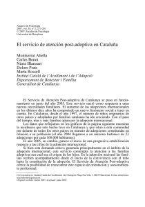 El servicio de atención post-adoptiva en Cataluña