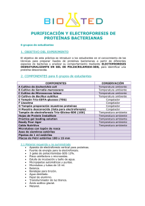 PURIFICACIÓN Y ELECTROFORESIS DE PROTEÍNAS